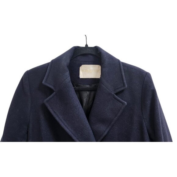 FLEURETTE DOUBLE BREASTED WOOL /Cashmere A-LINE MIDNIGHT LONG JACKET COAT sz 8 - Picture 6 of 16